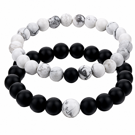 Black Tourmaline & White Howlite Crystal Bracelet