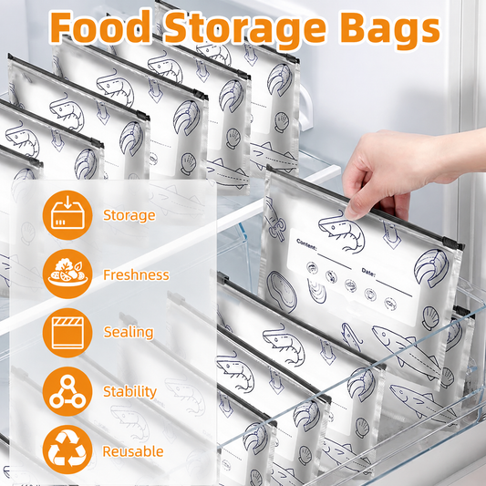Reusable Foil Zip Lock Vacuum Food Storage Bags – (Pack of 20)